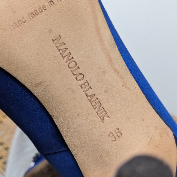 The "Carrie" Manolo "hangisi" satin pumps sz 36 - Picture 8 of 13